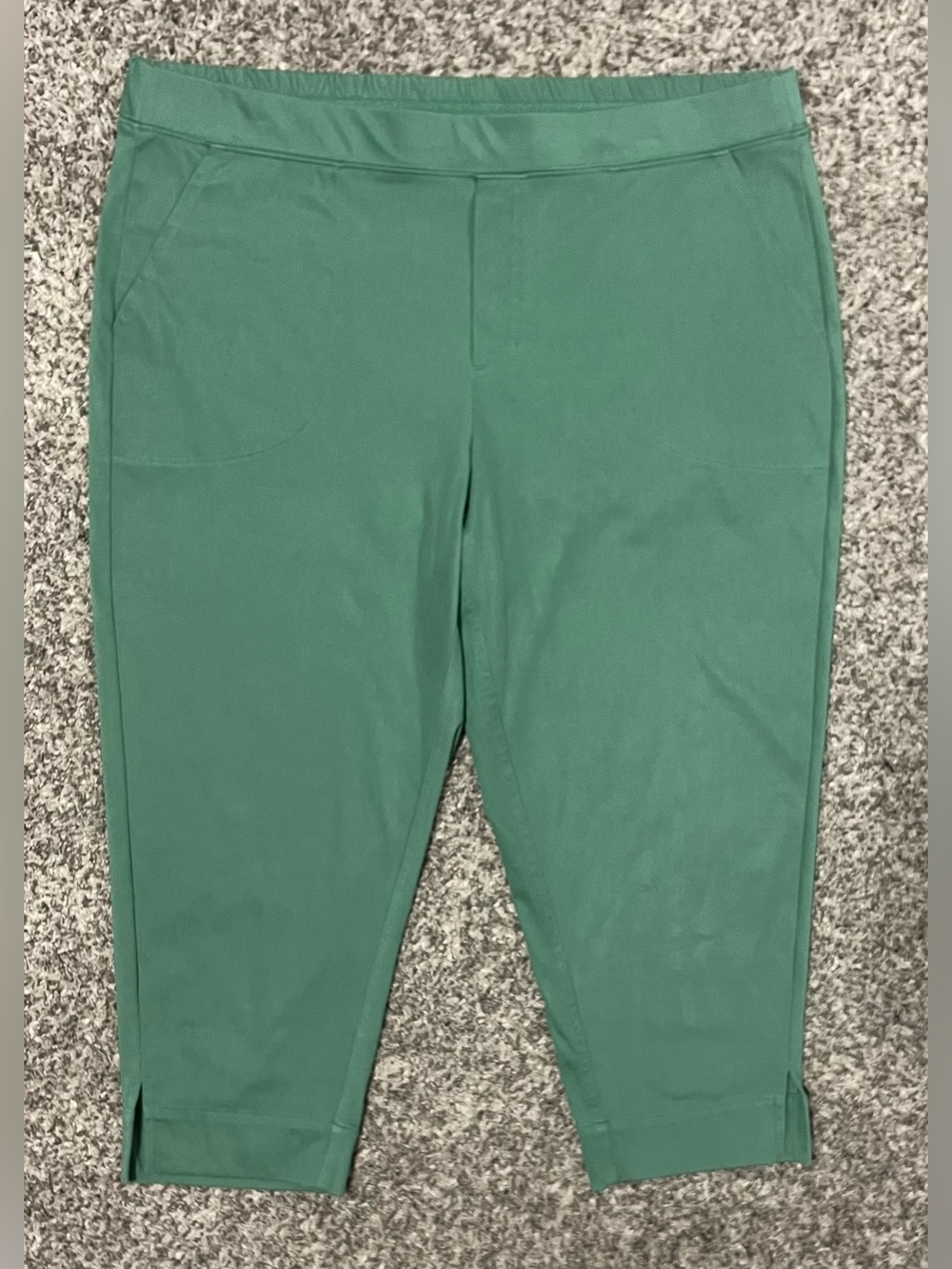 Denim & Co. Comfy Knit Air Petite Straight Crop Pant with Side Slits! Size LP. - Picture 2 of 15